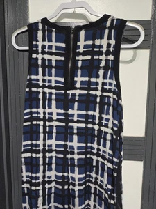 NWT Banana Republic Dress Women's 10 Navy White Sisde zippers Sleeveless - Picture 1 of 5