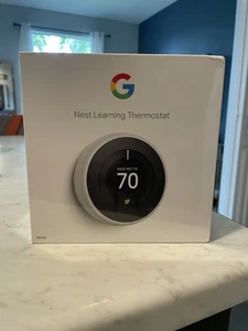 Google Nest 3rd Gen Learning Thermostat A0013 White - Picture 1 of 3