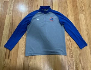 Nike Jacket Uomo Chicago Cubs MLB Baseball Pullover 1/4 Zip Taglia Large Maglione - Foto 1 di 5