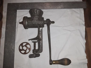 Vintage E.C. Simmons KEEN KUTTER KK21 Handkurbel Fleischwolf mit 4 Platten INV - Bild 1 von 8