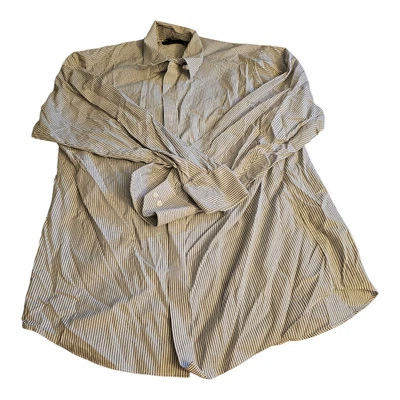 Donald J Trump Shirt 16.5 34/35 White Striped Button Up Long Sleeve Casual Mens - Image 1 of 3