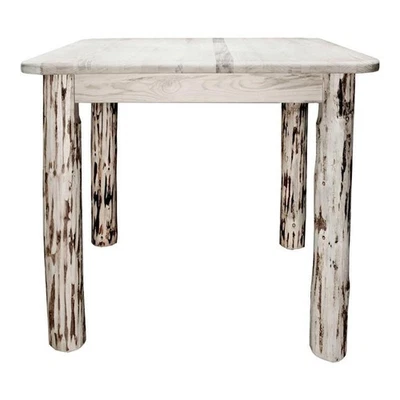 Montana Woodworks Counter Height Square 4 Post Wood Dining Table in Natural - Image 1 of 2