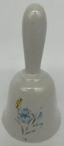 R.O.C Blue Bulbed Flower 4.75" Bell~Decorative Porcelain Bell - Picture 1 of 5