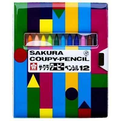 Sakura Coupy pencil 12 color colour  crayon FY12-R1 12 colored pencils Japan New - Image 1 of 4