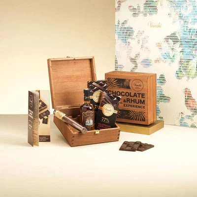 BOX LEGNO EXPERIENCE RUM 7 ANNI E CIOCCOLATO FONDENTE VENCHI REGALO 248GR