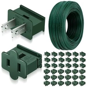 500FT 18/2 Electrical Wire UL Listed and 40pcs Christmas Male Slip 40pcs Fema... - Picture 1 of 7