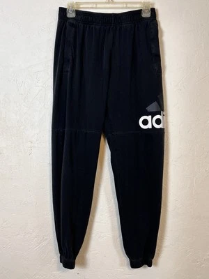 Adidas Jogger Hombres Grande Negro Blanco Entrenamiento Atlético Trifolio Deletrear Foto 1 de 4