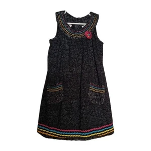 Blueberi Boulevard Floral Sleeveless Dress Sz 5T Pockets Embroidered Colorful  - Picture 1 of 9