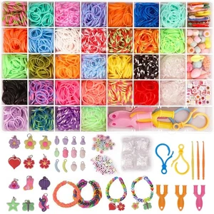 Farbenfrohes Loom-Band-Set | 40-Raster-Box | Bastelbox für Kinder - Bild 1 von 7