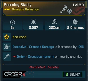 Borderlands 4⭐BOOMING SKULLY GRANATE⭐EXPLOSIVE - Bild 1 von 1