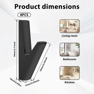 8 Pcs Wall Hooks Rustproof Towel Hooks Long Lasting Bathroom Hooks Stylish paAZL - Picture 1 of 11