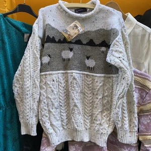 J M Cooper Knitwear Natural British Wool Jumper S 36”BNWT sheep Cottage Core - Picture 1 of 20