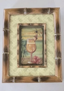 Charlene Audrey Wall Art 2005 3D Framed Cocktail Faux Bamboo New Old Stock - Picture 1 of 4