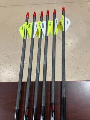 6 PSE ARCHERY RADIAL X WEAVE STL HUNTER 100 Arrows, Blazer Vanes