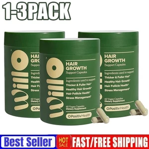 1-3er Pack O Positiv Willo Haarwachstumsunterstützung für Frauen Haargesundheit 60 Kapseln - Bild 1 von 14