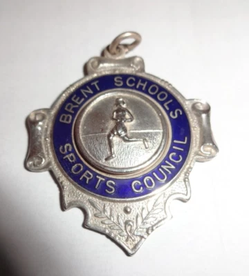Vintage Brent Schools Sports Council Metal Medal Badge Fob Athletics - Image 1 of 2