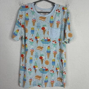 Play By Little Sleepies Shirt Unisex Size 7 Bamboo Short Sleeve Ice Cream Fun - Picture 1 of 4