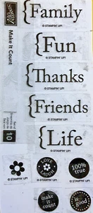Stampin Up Set di francobolli MAKE IT COUNT set ritirati convertiti in cling - Foto 1 di 3