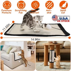 Cat Scratching Pad Cat Scratcher Natural Sisal Scratching Mat Pet Sofa Carpet US - Picture 1 of 10