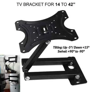 Full Motion TV Wall Mount Bracket Swivel Tilt 14 18 26 32 40 42 Inch LED LCD UK - Picture 1 of 11