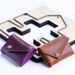 Double Layer Card Holder Case Leather Cutting Die Wallet Change Purse Template - Picture 1 of 6