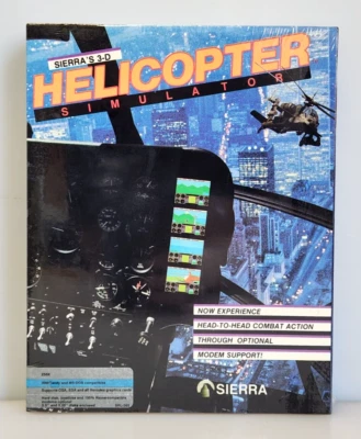 Sierra's 3D Helicopter Simulator 1987 Big Box PC 3.5" & 5.25" Floppy, New Sealed - Image 1 of 4