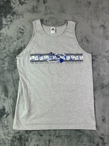 Vintage Hawaii Islands Tank Top L Gray Floral Map Aloha Tee - Picture 1 of 6