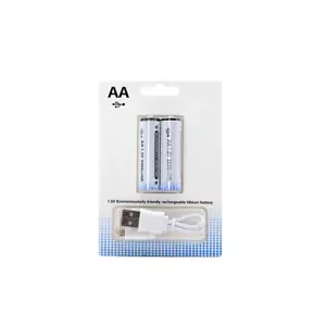 2x Pila Batería de litio recargable por USB Tipo C 1.5v AA 2200 mAh - Imagen 1 de 5