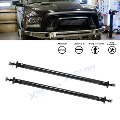 Set Carbon Fiber Style 7.87'' Bumper Strut Rod Tie Bars Spoiler For Ram Lincoln - Image 1 of 4