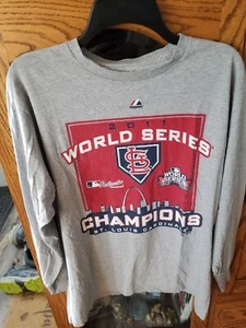 Camiseta de manga larga gris mediana de los campeones de la Serie Mundial 2011 de los Cardenales de San Luis - Imagen 1 de 1
