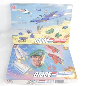 VTG G.I. Joe Mural Puzzle Lot (2) Complete in Box 201 Piece Battle Falcon Cobra - Picture 1 of 15