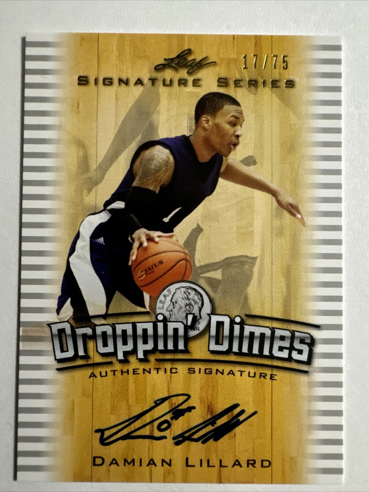 2012/13 Leaf Signature Series Auto #DD-DL1 Damian Lillard-Droppin’ Dimes-17/75