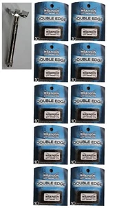 Double Edge Razor + 100 Wilkinson Double Edge Razor Blades + Eyebrow Trimmer - Picture 1 of 2