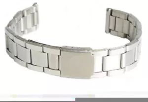 12mm Adjustable Silver Stainless Steel Clasp Watch Strap Band Metal 12 mm UK W3 - Picture 1 of 4