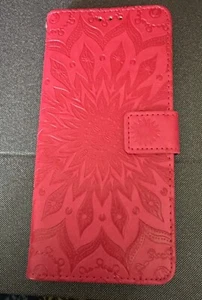 Hot Pink Wallet Case iPhone 12 Pro Max Flower Leather Wallet - Zdjęcie 1 z 4