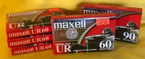 Lot Of 5 Maxell Audio Cassette Tapes Normal Bias UR 60/90 New Sealed Tapes - Imagen 1 de 2