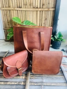 Handmade Vintage Real Leather Laptop Messenger Tote Crossbody New Year Deal - Picture 1 of 7