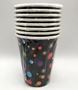 Champagne Bubbles Black New Year's Eve Holiday Party 9 oz. Paper Cups - Picture 1 of 1