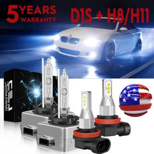 For BMW 428i 435i 2014 - 2016 Front HID Headlight High-Low + LED Fog Light Bulbs - Picture 1 of 18