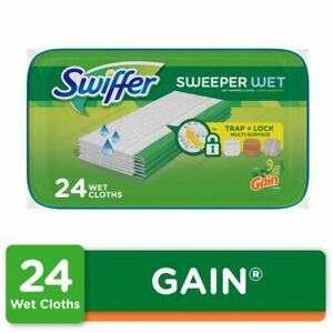 Swiffer Sweeper Wet Pad Refills, Gain Original Scent, 24 Ct