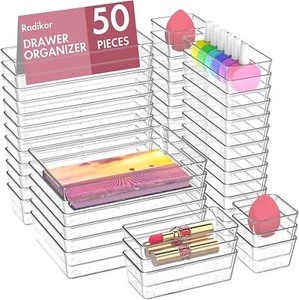 Radikor Organizer Cassetti 50 Pezzi, Contenitori per cassetti in Plastica - Foto 1 di 12