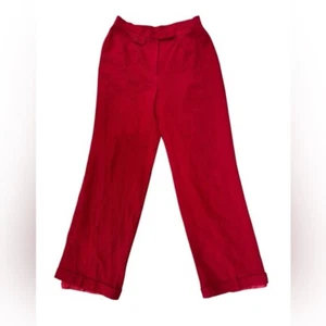 Pantalones de vestir vintage Lauren Ralph Lauren rojo totalmente forrados lana de estambre talla 10 - Imagen 1 de 15