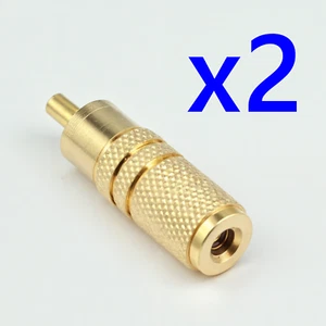 (Pack of 2) 3.5mm Mono Female Jack Socket to Phono RCA Plug Convertor Adapter - Picture 1 of 4