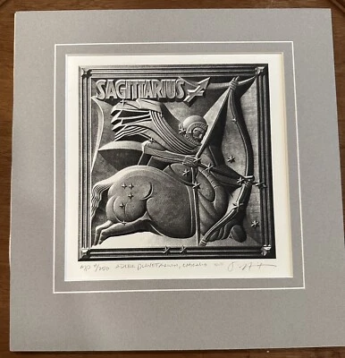 Jack Nixon Adler Planetarium Zodiac Sagittarius Graphite Limited Edition Print - Image 1 of 3