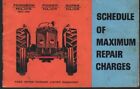 1961 Schedule Of Maximum Repair Charges For Fordson Eia Major Tractors.