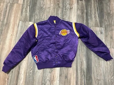 Chaqueta de satén vintage de Los Angeles Lakers años 80’s púrpura Starter para hombre L EE. UU. Foto 1 de 4
