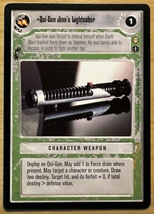 Star Wars CCG ~ Qui-Gon Jinn’s Lightsaber ~ Tatooine ~ RARE ~  Decipher ~ MINT - Picture 1 of 4