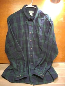 LL Bean Herren Flanell Größe XL Button Down Grün ID 0BHF4 - Bild 1 von 8