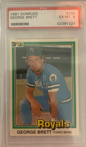 1981 Donruss George Brett Kansas City Royals #100 PSA EX-MT 6