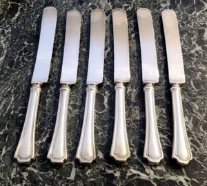 6 Dinner Knives 9 1/4" Reed and Barton Sterling Clovelly No Monogram - Picture 1 of 2